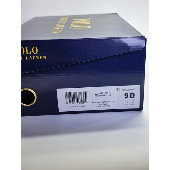 Polo Ralph Lauren Merton Venetian Loafers Size 9D Tan Leather Slip-On Shoes - Picture 16 of 16